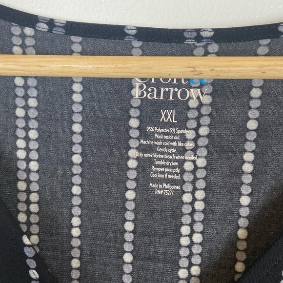 Croft & Barrow Soft Knit Midi Dress Size XXL Black Pleated Faux Wrap Sleeveless - Picture 8 of 9